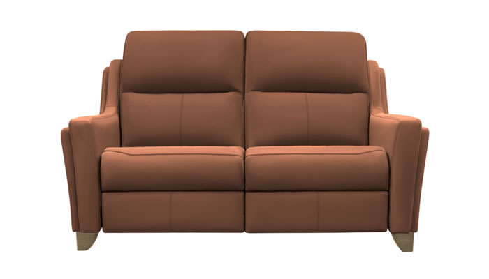 Parker Knoll Portland Two Seat Sofa Madri Paprika Leather Vintage Oak Leg